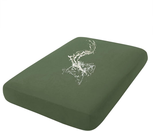 hyha Waterproof Couch Cushion Covers, Stretch Sofa Couch Seat Slipcover for Dog Washable, Non-Slip Waterproof Outdoor Cushion Covers for Patio Furniture Replacement (1 Piece for Large, Bronze Green)