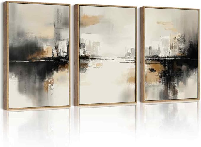 Drsoum Boho Plant Wall Art Framed Bohemian Wall Decor Abstract Geometry Artwork Hallway Bedroom Home Office Prints Ready to Hang 12x16in Natural Framed