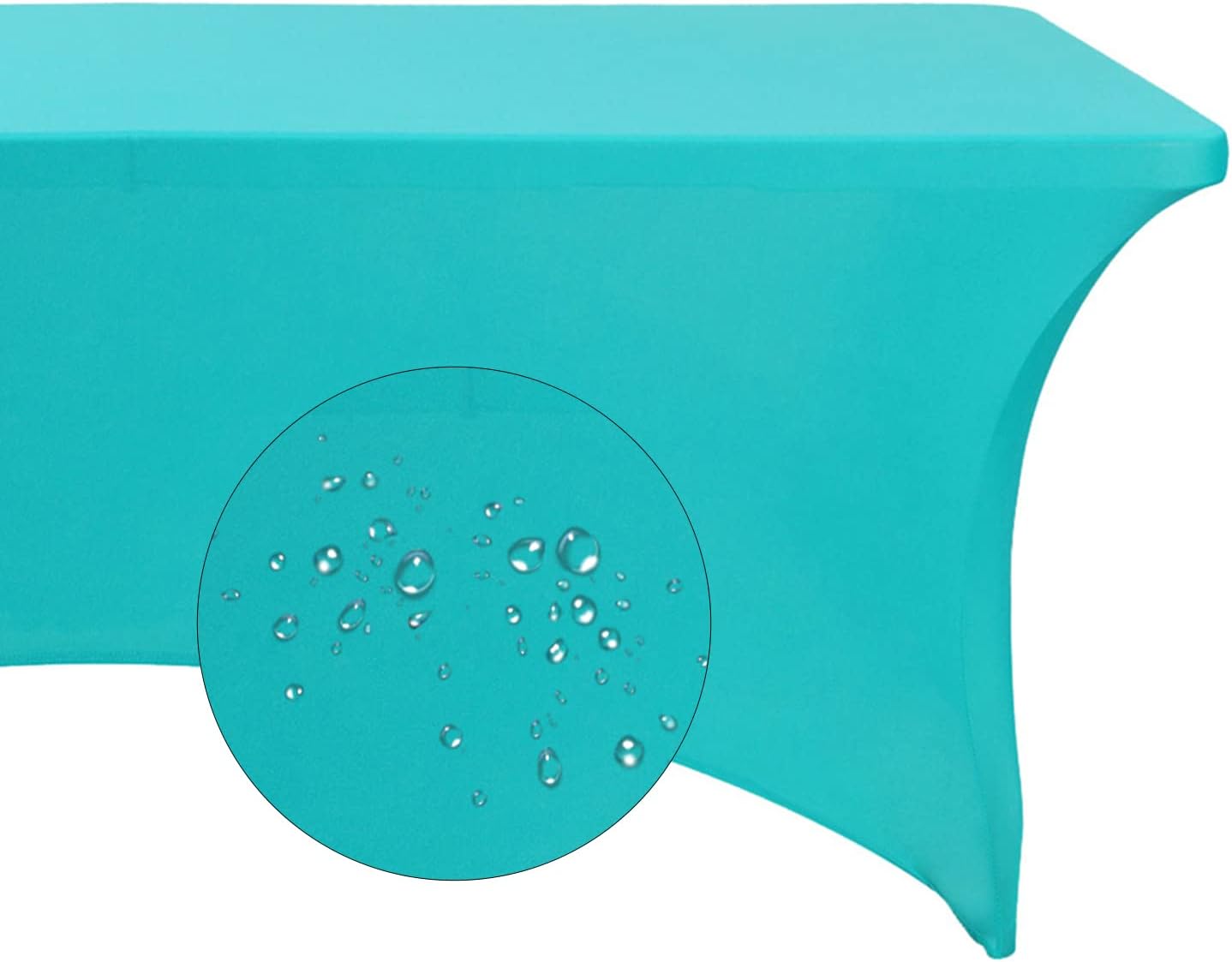 Spandex 4ft Waterproof Table Cover for Party,Wedding, Banquet, and Events(Turquoise)