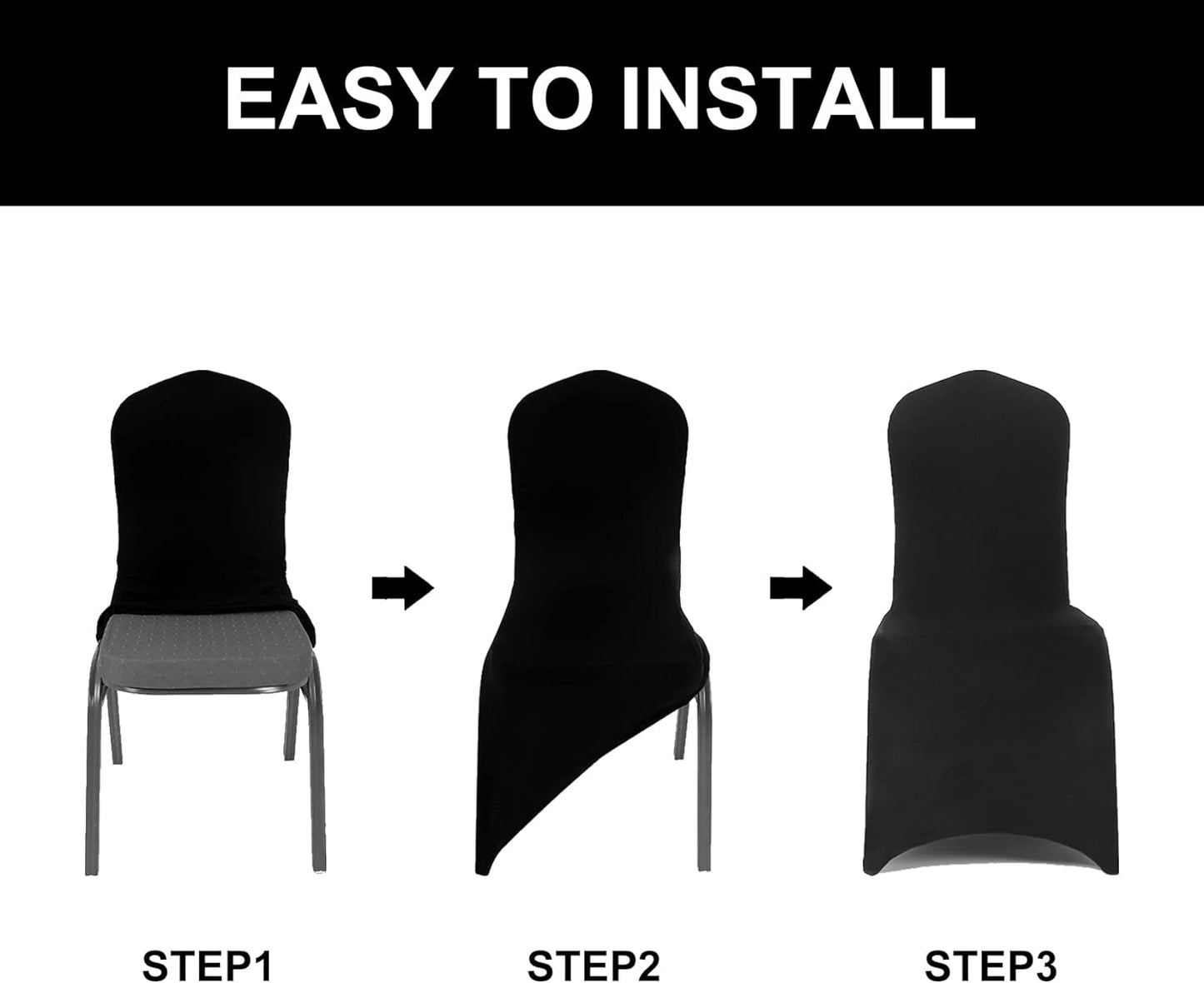 Spandex Chair Covers, 12PCS, Washable Protector for Living Room, Party, Banquet, Wedding, Hotel (Ivory)