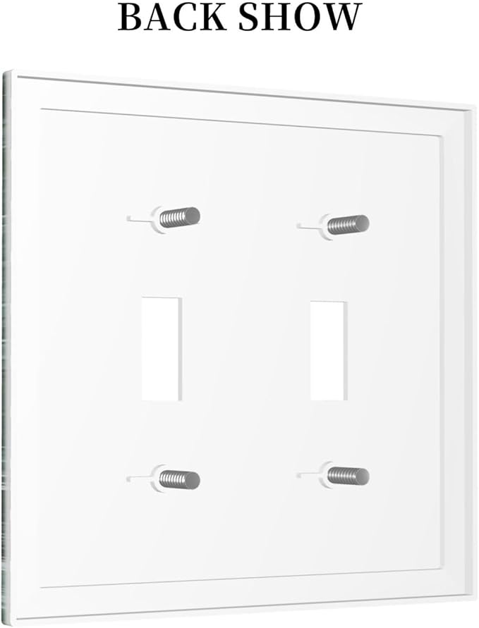 Decorative Switch Plates Forest Marble Dark Green With White Vein 2 Gang Double Toggle Outlet Light Switch Cover Wall Plate Electrical Faceplate For Bathroom Kitchen Decor