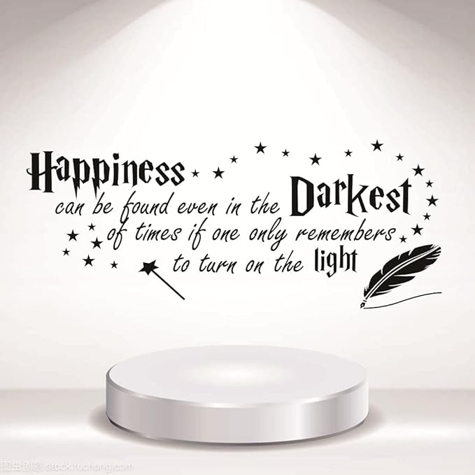 Quote Happiness can be Found Even in The Darkest Wall Sticker Decor Nursery Decal for Kid’s Room