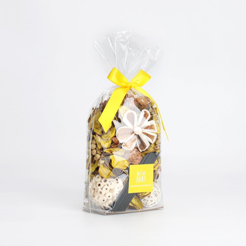 Potpourri Bowl Filler, Spring Pot pourri Dried Flower Vase Fill Mix, Home Decor Scented Dry Poporri, 3 Color Options Natural Flower Home Decor (Yellow)