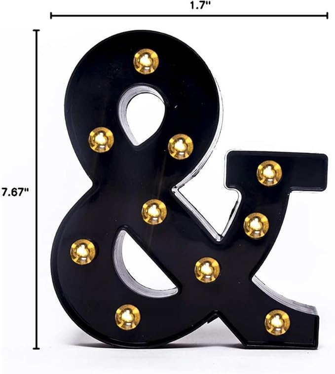 Foaky Black LED Marquee Number Lights Sign Light Up Marquee Number Lights Sign for Night Light Wedding Birthday Party Battery Powered Christmas Lamp Home Bar Decoration