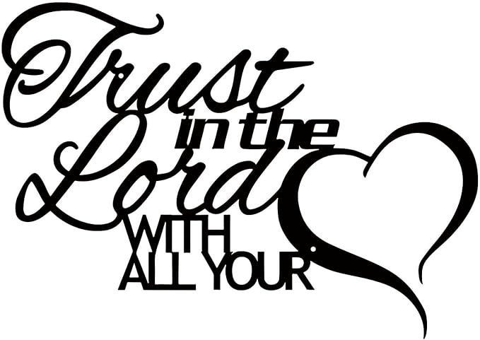 ESTART Trust in the Lord with all Your Heart Metal Sign, Metal Bible Verses Wall Art, Religious Quotes Wall Decor, Inspirational Love Theme Hanging Sign for Home Dining Room Kitchen Door Decorations