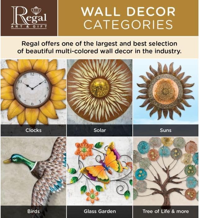 Regal Art & Gift Wavy Large Metal Sun Wall Decor - 30 Inch | Indoor Outdoor Rust-Resistant Sunburst Sculpture | Eye-Catching Metal Sun Wall Art Accent for Patio, Garden, Living Room