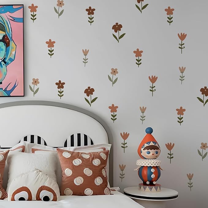 QUCHENG Boho Wall Stickers Girls Bedroom Removable Wall Decals Nursery Kids Room Decor Vinyl Murals DIY Cute Decorations 6 Sheets