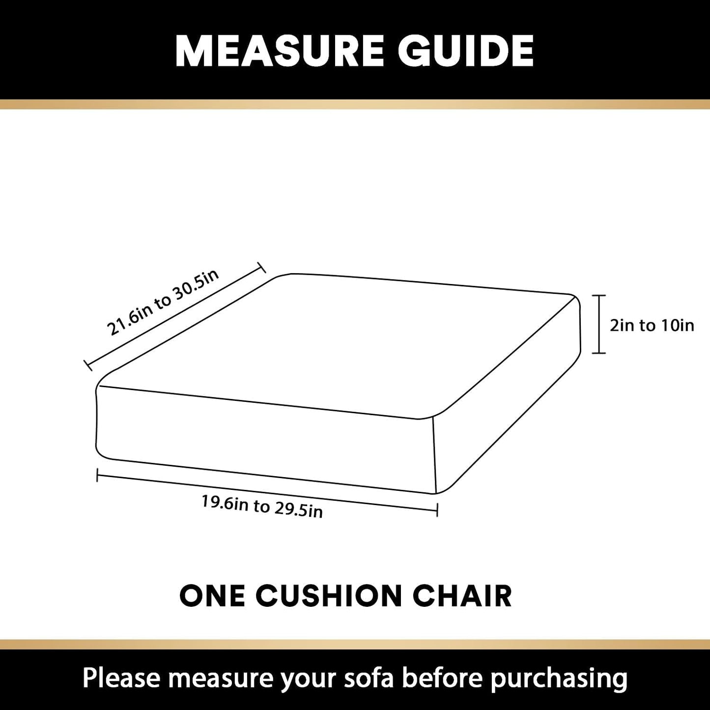 PrinceDeco Stretch Velvet Couch Cushion Cover,Soft Cushion Slipcover for Chair Cushion Furniture Protector Seat Cushion Sofa Cover Width Up to 29.5", Camel