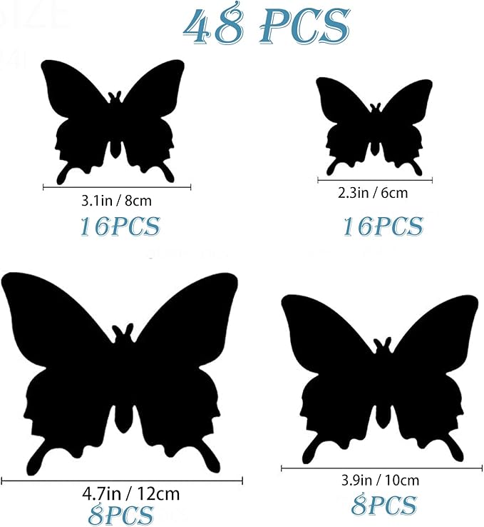 Butterfly Wall Decor 24/48 PCS, 3D Butterflies Stickers for Party Decorations with Magnets(Colorful, 48)