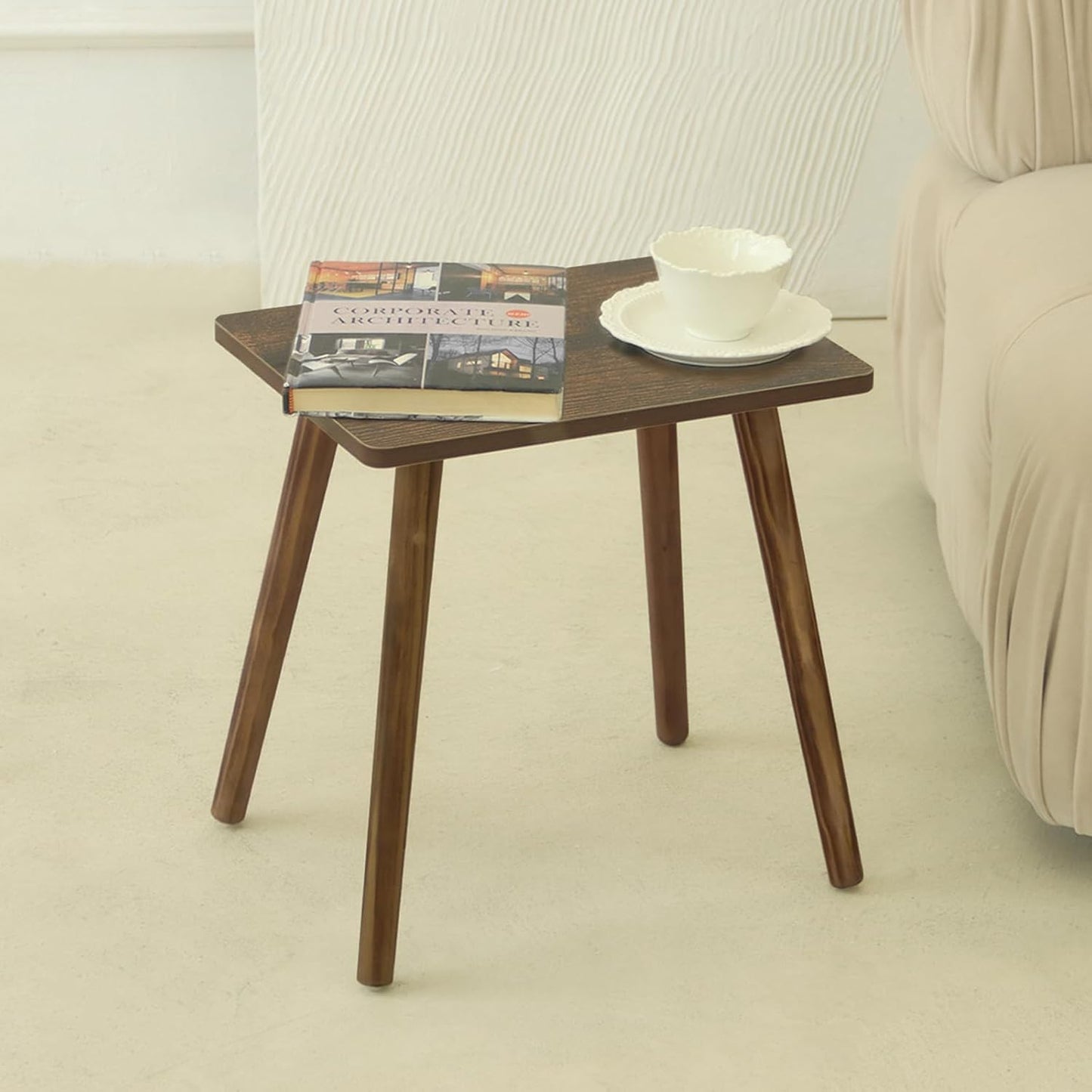 AWASEN Side Table, Small Wood End Table Living Room, Mini Bed Side Table Modern Accent Nightstand with Solid Wood for Bedroom Office Small Spaces, Rustic Brown