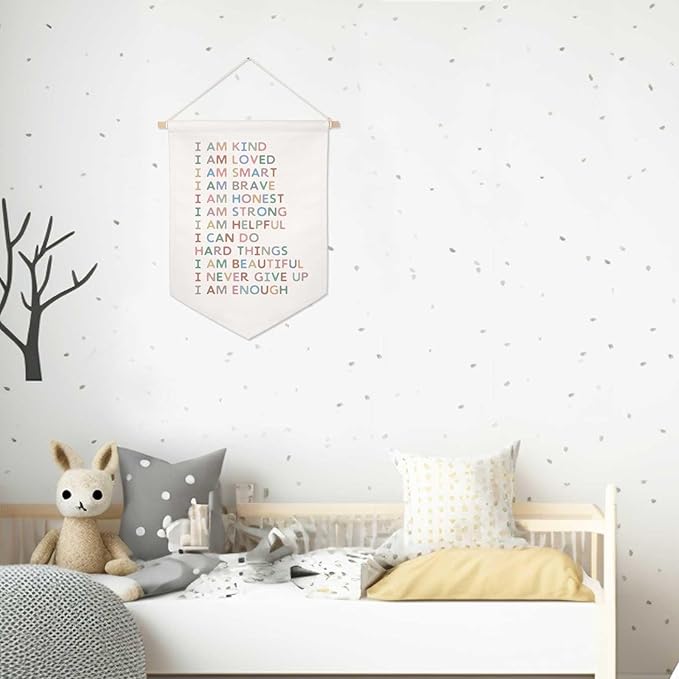 Affirmations for Kids, Classroom Hanging Banner, I Am Affirmations, Classroom Canvas Banner, Playroom Poster, Affirmations Poster, Homeschool Decor, I Am Kind Smart Loved, Classroom Wall Hanging Decor