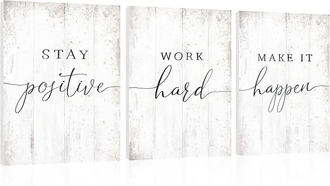 Inspirational Quotes Office Wall Art: Motivational Poster Positive Sayings Office Wall Decor, White Motivation Picture Inspirational Prints 6 Piece 12x16"