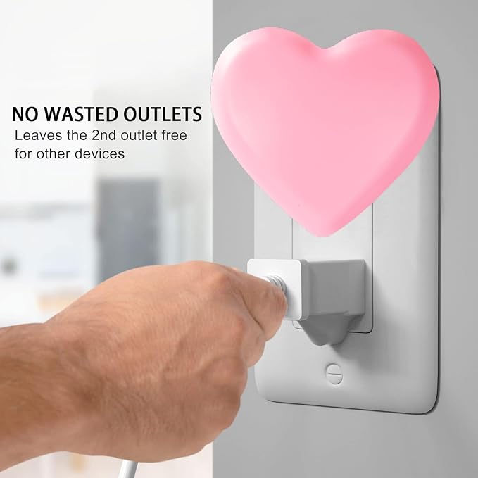 INZU Night Lights Plug into Wall, LED Night Light for Kids, Cute Nightlight with Auto Dusk to Dawn Sensor, LED Nightlight with Soft Warm Light for Bedroom, Nursery, Bathroom, Hallway (Pink)