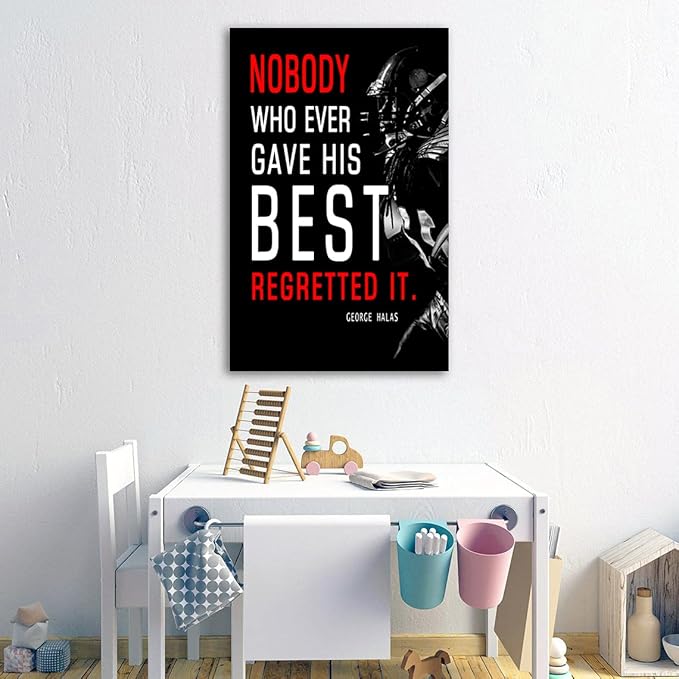 Football League Sports Decor • Superstar Quote Inspirational Poster Canvas Wall Art • Success • Motivational Artwork Modern Home Decor For Home,Office,Gym,Classroom Wall Decor Framed Ready to Hang