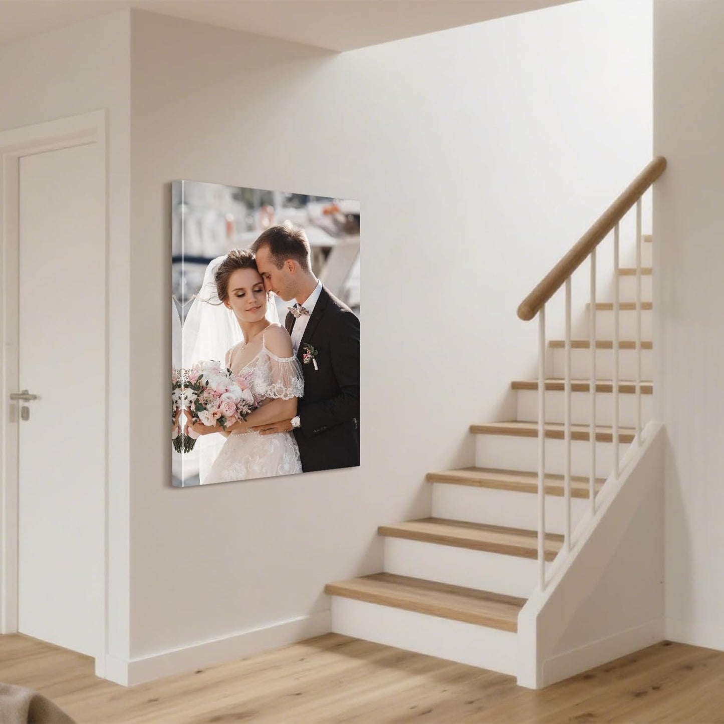 Personalized Custom Canvas Prints with Your Photos & Text, Customized Picture Print, Transform Own Images Into Framed Wall Art Digitally Printed Photo to Canvas, Keepsakes Gifts for Family 24x36’’