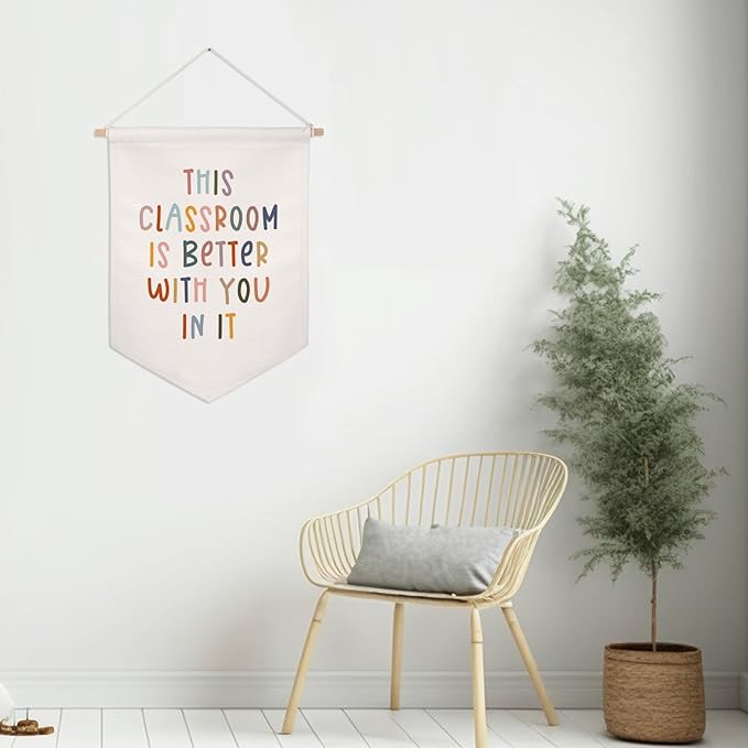 This Classroom Is Better Because You Are In It Wall Banner, Classroom Sign, Elementary Classroom Pennant Flag, Educational Learning Flag, Classroom Decor, School Wall Hanging Banner