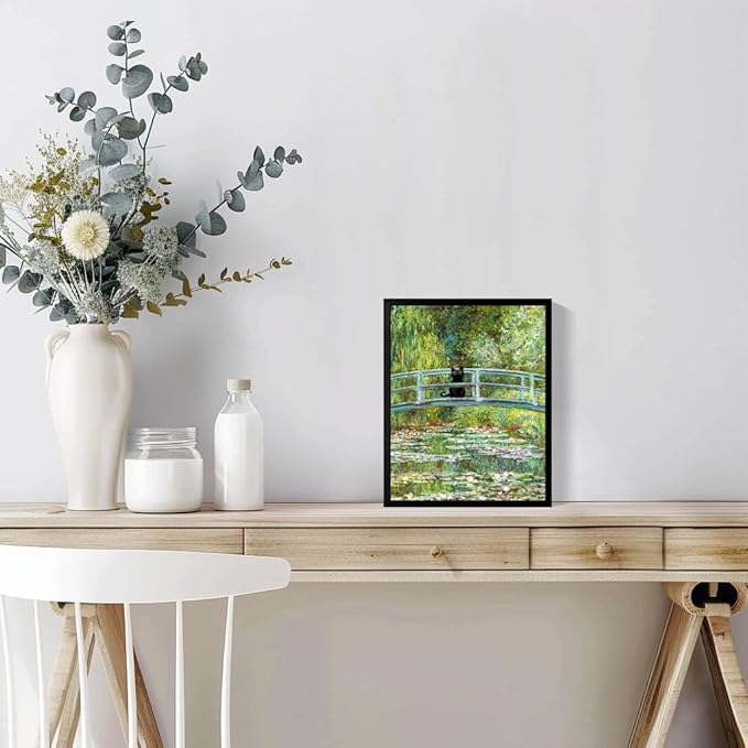 Hamduker Aesthetic Cat Poster Monet Prints Vintage Posters Canvas Wall Art Funny Water Lilies Cat Posters Decor for Bedroom Bathroom Living Room (Size: 8''x10''x1pcs)