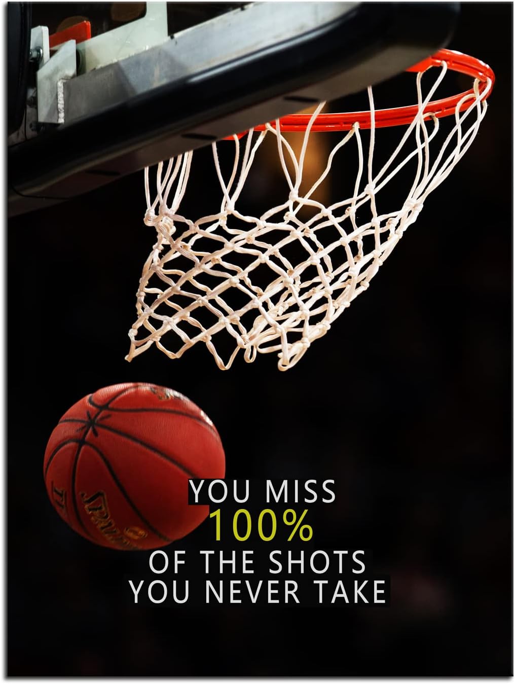 Motivational Sports Star Quotes Canvas Wall Art Inspirational Positive Affirmation Poster Decor Print Modern Inspiring Picture Painting Framed Artwork for Office Home Wall Decor[18''W X 24''H]