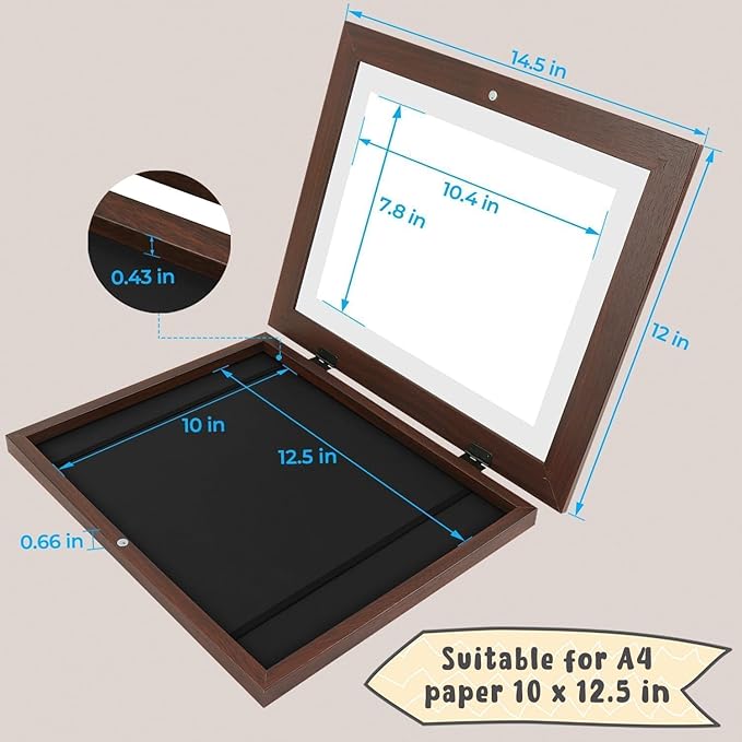Golden State Art, 10x12.5 Kids Art Frames, Front-Opening Picture Frame Great for Kids Drawings, Artworks, Children Art Projects, Schoolwork, Home or Office (Walnut Set of 2)