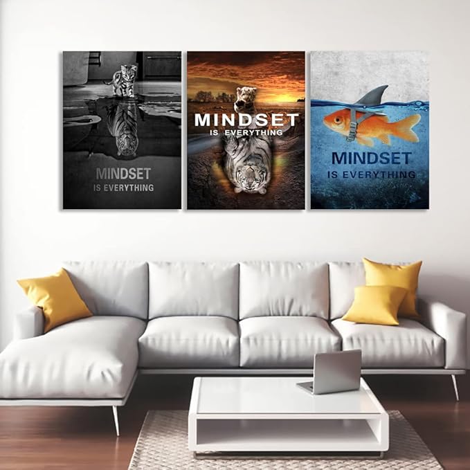 Success Wall Painting Inspirational Wall Art Office Wall Decor Motivational Wall Art Canvas Black Poster Positive Inspirational Framed Artwork Prints Picture for Living Room Office [48''W x 24''H]