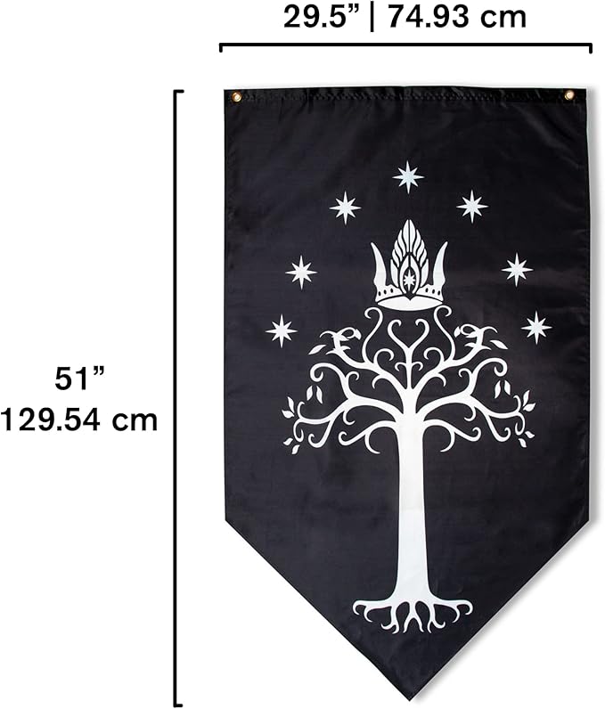 Lord of the Rings Banner 30" x 50" Indoor Fabric Wall Hanging Door Decor Official Product (Tree of Gondor)