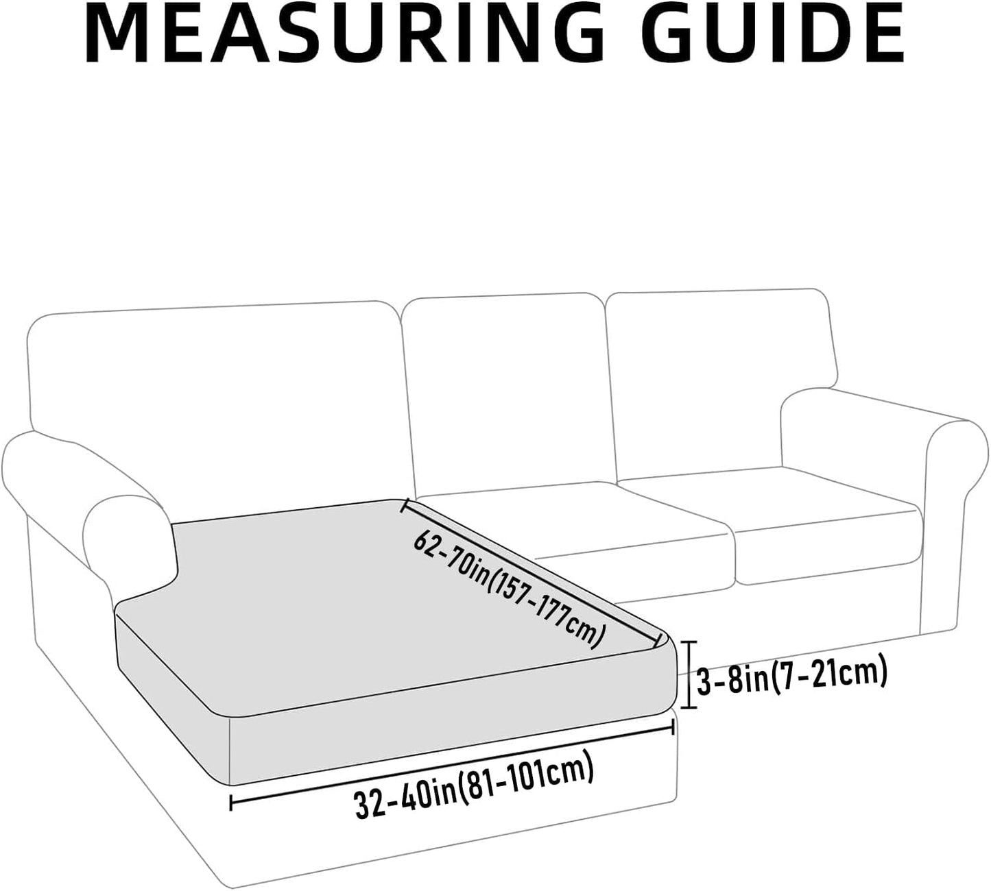 hyha Waterproof Couch Cushion Covers, Sectional Sofa Slipcovers Washable, L Shape Chaise Dog Couch Covers for Sectional Sofa, Universal Furniture Protector (1 Piece for Chaise XL, Deep Teal)