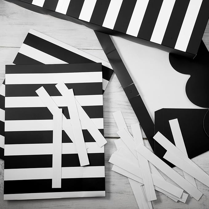 Tallew 4 Pcs 3D Circus Awning Wall Decoration Carnival Awning for Halloween Carnival Theme Party Classroom Decorations(Black and White)