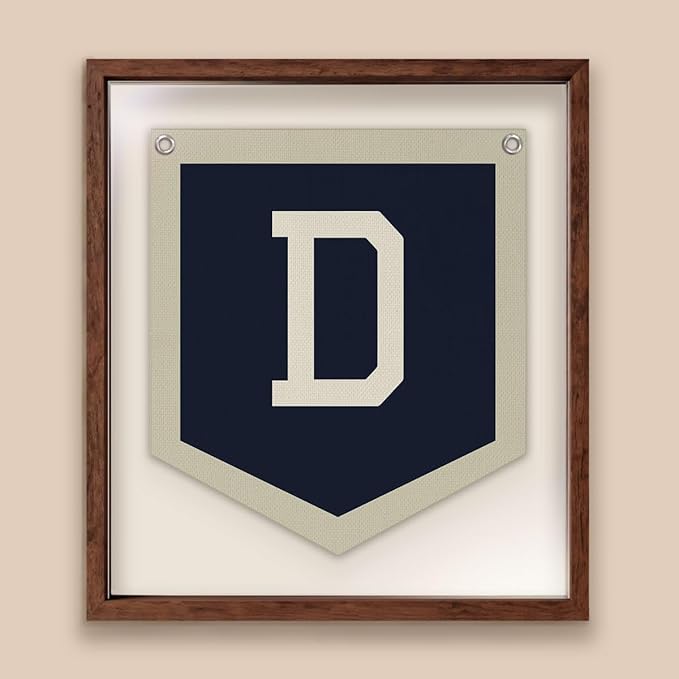 Lacama Toddler Boys Room Decor Name Pennant Flag,Vintage Baby Boy Nursery Wall Art,Name Sign for Toddler Bedroom Playroom Kidsroom,Baby Boy Gifts,Letter D 12x14 in