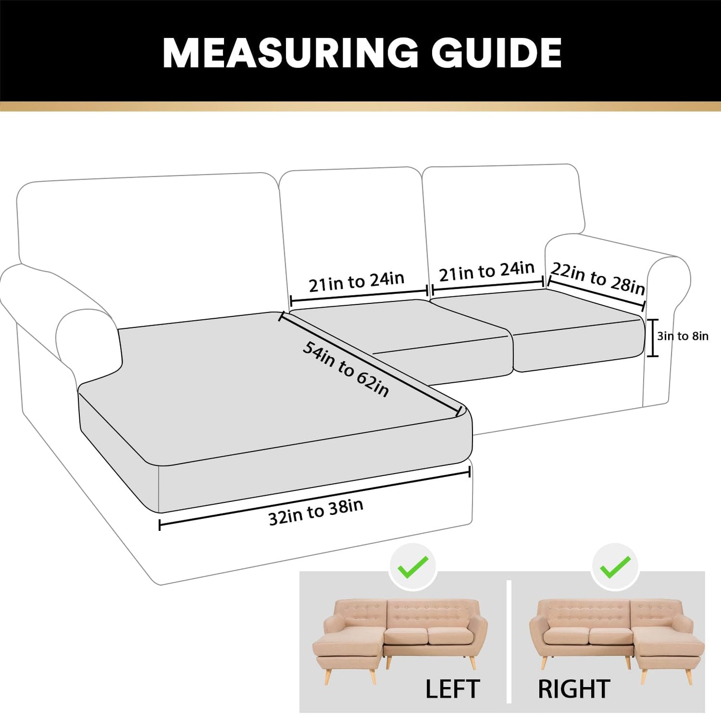 PrinceDeco Sectional Couch Covers 3 Pieces Velvet Sofa Covers L Shape Soft Couch Covers for Sectional Sofa Corner Sofa Cover Couch Cover for Dogs Washable (2 Seater + 1 Chaise,Camel)