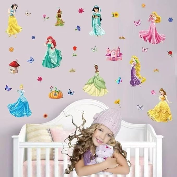 The Princess Series Wall Decals. Royal Castle Wall Stickers Suitable for Girls' Rooms, Children's Rooms, Baby Nurseries and bedrooms, which can be Use