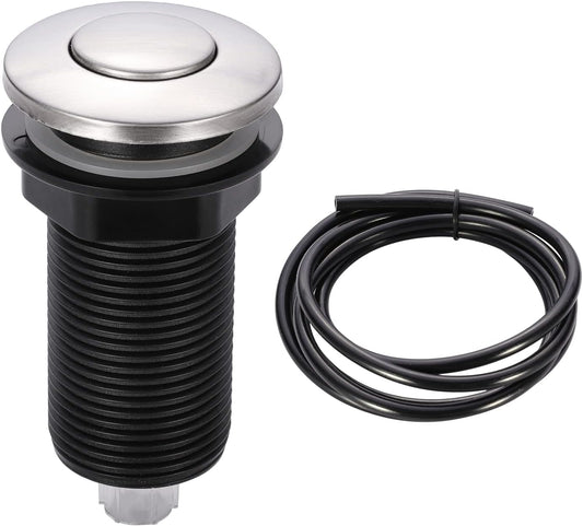 RQYEKDO Garbage Disposal Air Switch Kitchen Sink Top Long Stainless Steel Brushed Nickel Long 2.5" for Food and Waste Disposal On/Off Air Button Parts