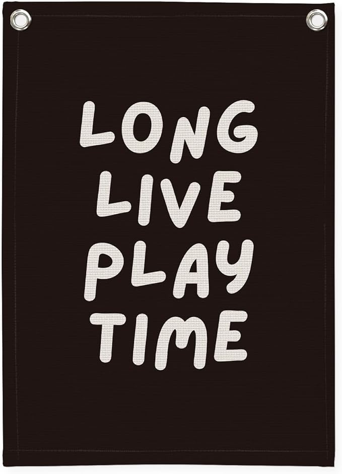 Playroom Decor,Play Room Wall Decor, Long Live Playtime Linen Banner,Baby Nursery Decor Wall Hanging Flag for Bedroom Playroom Classroom Kids Rroom 18x25 Inch