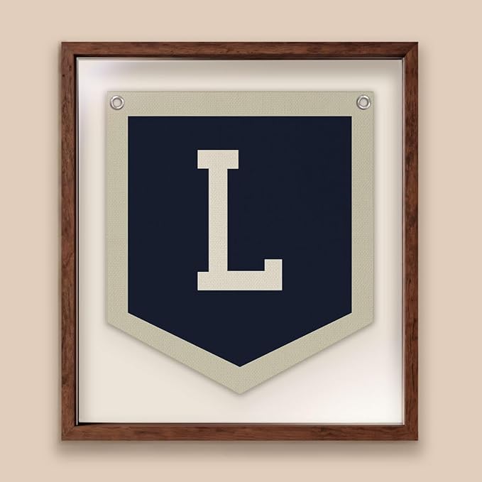 Lacama Toddler Boys Room Decor Name Pennant Flag,Vintage Name Pennant Flag Banner, Baby Boy Nursery Wall Art for Toddler Bedroom Playroom Kidsroom，Baby Boy Gifts，Initial Monogram L 12x14 in
