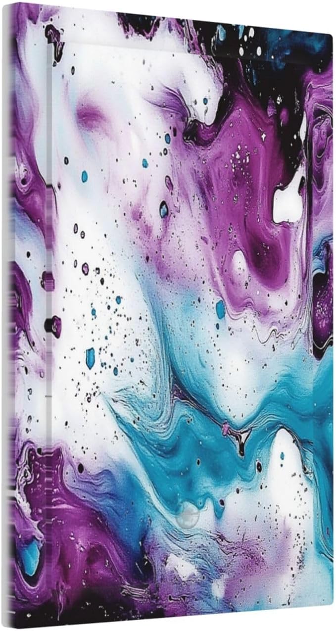 Light Switch Cover Plate Purple Blue Swirl Marble Tiles 1 Gang No Device Blank Electrical Wall Plates Faceplate Decorative Switch Plate For Bed Room Living Room Decor