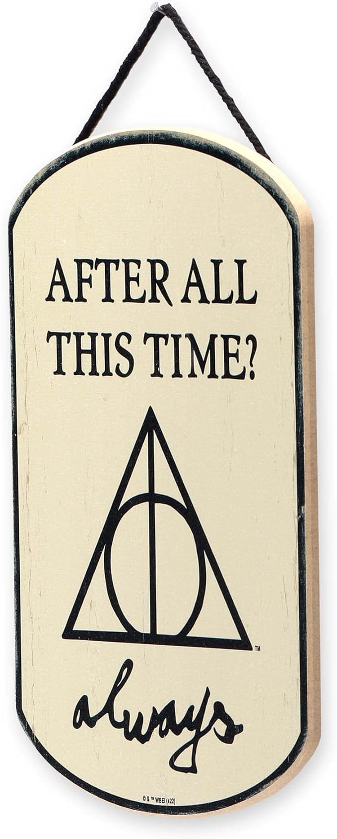 Harry Potter After All This Time Hanging Wood Wall Decor With Deathly Hallows Symbol - Vintage Harry Potter Sign