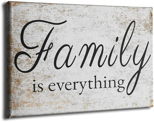VVJSZHJ Large Rustic Family Wall Art Decor Print Canvas Wedding Decor Farmhouse Office Dining Room Home Over Bed Wall Decor (Family, 24x36 inch, Wrapped Canvas)