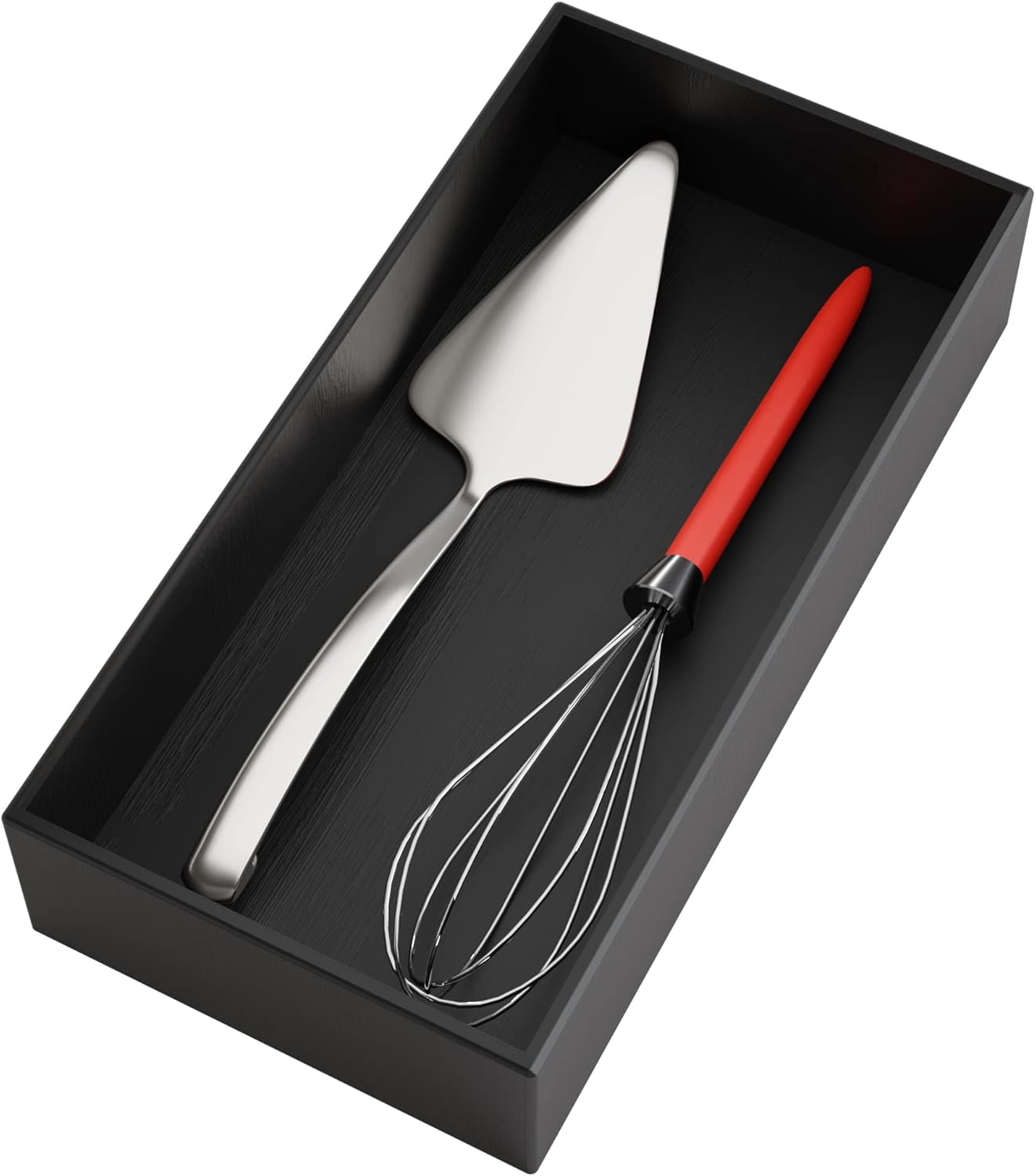 Black Bamboo Drawer Organizer - Silverware&Utensil Holder Organizer for Kitchen Drawers, Multi-Use Drawer Dividers Boxes for Bathroom Counter，Cabinet, Garage, Office Desk, Makeup, Jewelry (12*6*2.5)