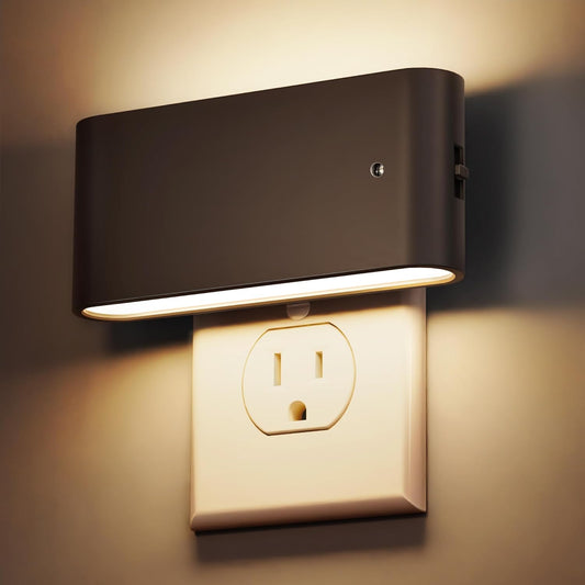 Briignite Night Lights Plug into Wall, 2 Pack, LED Night Light with Dusk to Dawn Light Sensor, Dimmable NightLight Plug in, 3000K Soft White Nightlight for Kids Room Bedroom Hallway Kitchen