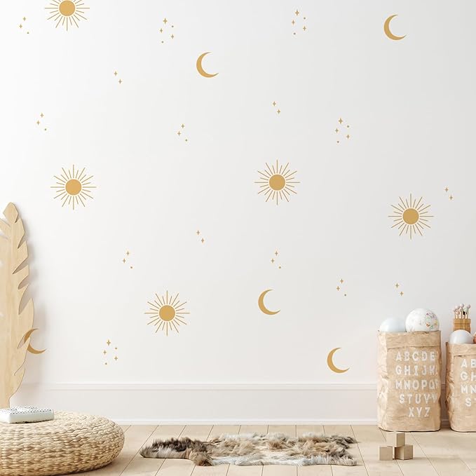 QUCHENG Boho Wall Stickers Girls Bedroom Removable Wall Decals Nursery Kids Room Decor Vinyl Murals DIY Cute Decorations 6 Sheets