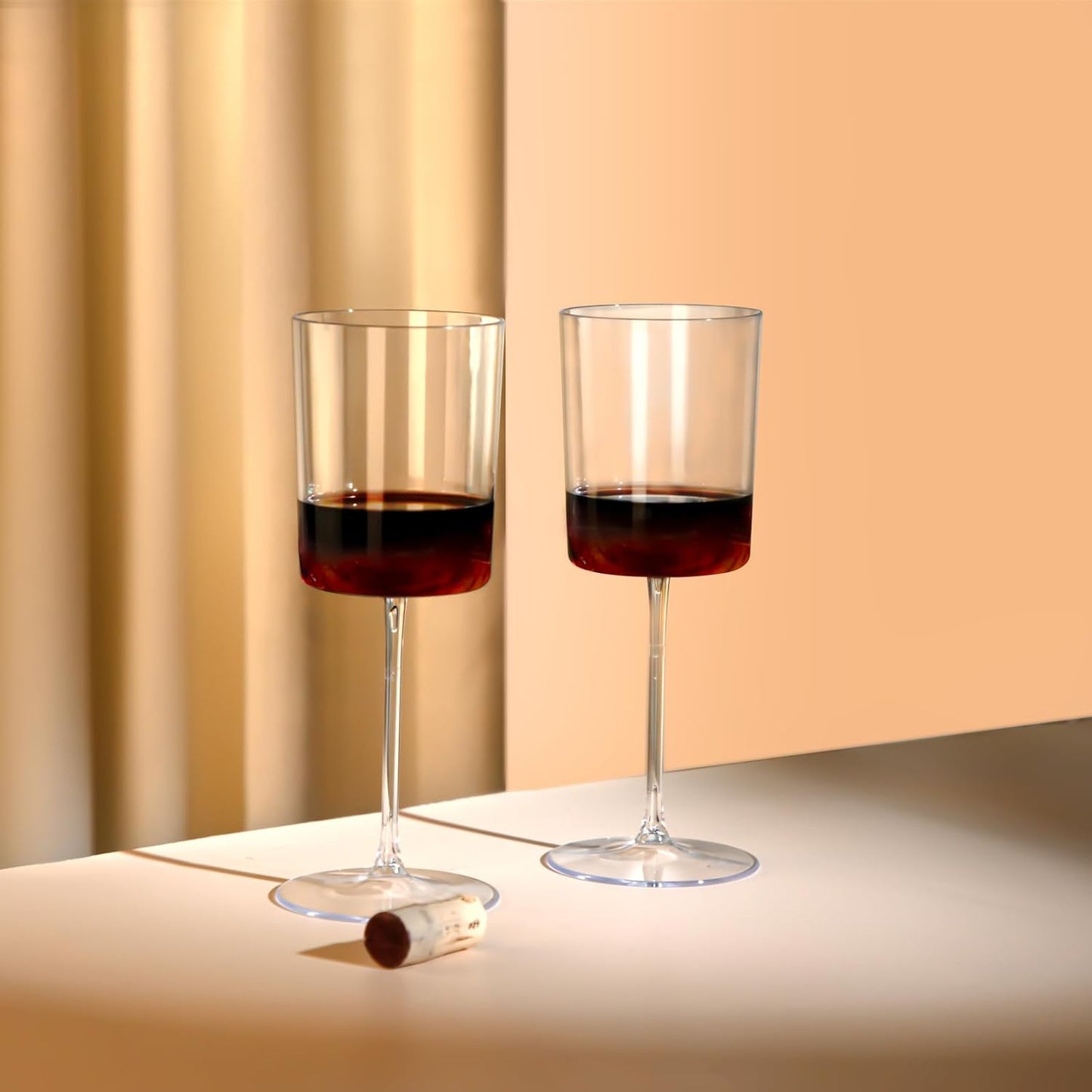 Ciaell 12 Pack Clear Plastic Wine Glasses - 14Oz Plastic Wine Glasses with Stem - Disposable Stemmed Wine Glass for Parties & Weddings & Outdoor
