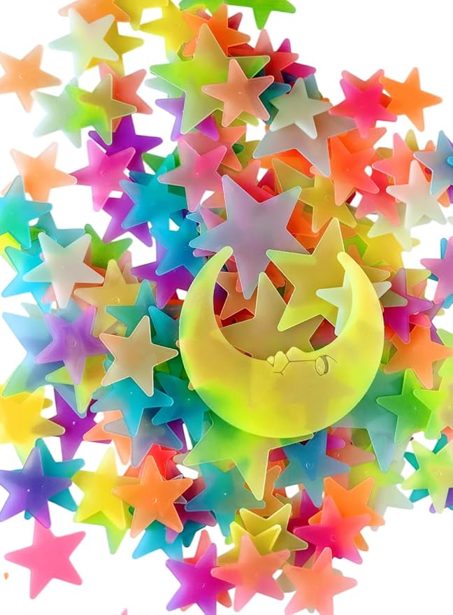 Glow in The Dark Stars - Includes Installation Material and Constellation Guide, 200 Glowstars and Bonus Moon, Only Glow Stars Stickers Powered by Our Trademarked Illumaglow2.0, Multi-Colored