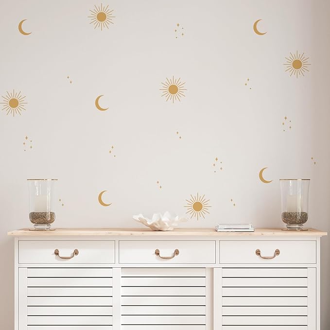 QUCHENG Boho Wall Stickers Girls Bedroom Removable Wall Decals Nursery Kids Room Decor Vinyl Murals DIY Cute Decorations 6 Sheets