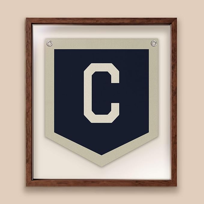 Lacama Toddler Boys Room Decor Name Pennant Flag Personalized Baby Gifts,Vintage Sports Baby Boy Nursery Wall Art,Name Sign for Toddler Bedroom Playroom Kidsroom,Baby Boy Gifts,Letter C 12x14 in