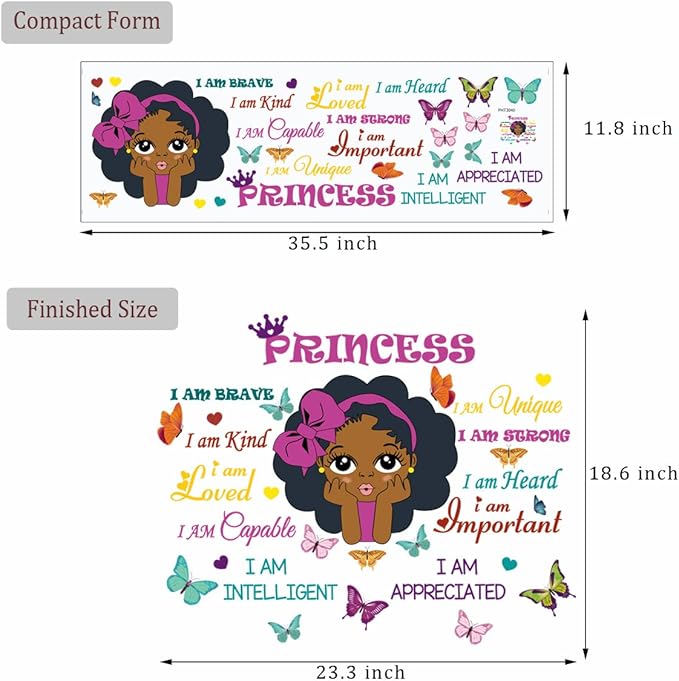 Black Girl Magic Inspirational Wall Quotes I Am Special Motivational Saying African American Wall Sticker for Nursery Baby Toddler Room Afro Kid Bedroom Playroom Wall Decoration Home Decor