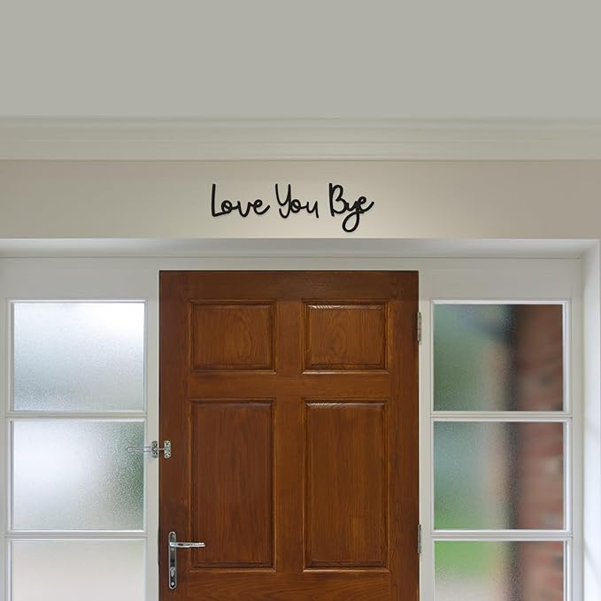 Dripykiaa Love You Bye Wood Sign Home Decor Boho Decor Wall Decor Express Love and Warm for Your Family Lovers Wall Art Gift Hallway Entryway Door Valentine Decorations for Home