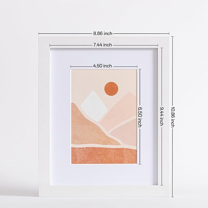 eletecpro 8x10 Picture Frames Set of 9 Classic Gallery Wall Frame Set, Displays 5x7 with Mat or 8x10 No Mat, Picture Frames Collage Wall Decor, White Frames for Home Decor