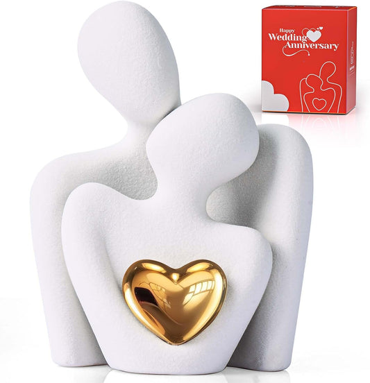 XMGZQ Mini Couple Statue Tv Stand Decor Items for Living Room Home Decor,Bedroom Decor for Couples Sculpture for Anniversary Wedding,Love Gifts for Couples 2025,Knick Knacks for Shelves