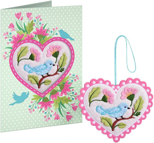 Lovepop Handmade Lively Bluebird HeartFelt Charm Card | Soft Felt Bird Keychain for Wallet, Handbag, Car Key, Home Decor | Ornaments, Bag Charms, Key Ring, Purse Accessories, Gift Toppers