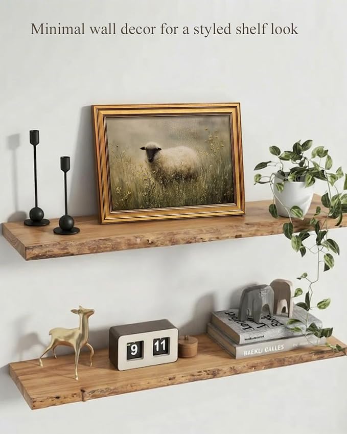 InSimSea Gold Framed Canvas Prints Wall Art, Vintage Moody Sheep Decor, Countryside Landscape Paintings Farmhouse Wall Decor Aesthetic, Antique Pictures for Bedroom Living Room Shelf, 12x16inch