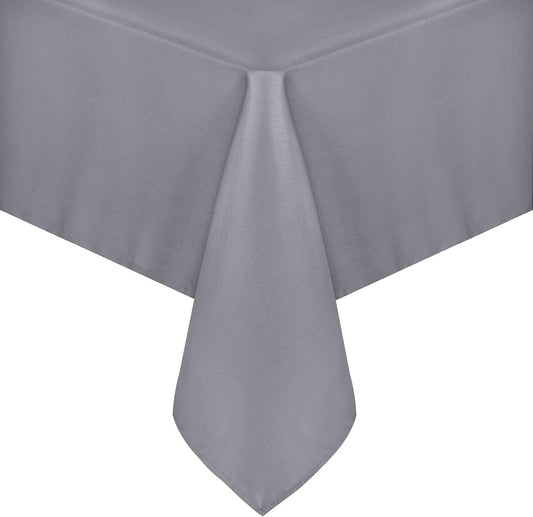 sancua Rectangle Tablecloth - 90 x 132 Inch - Water Resistant Spill Proof Washable Polyester Table Cloth, Decorative Fabric Table Cover for Dining Tables, Buffet Parties and Camping, Light Grey